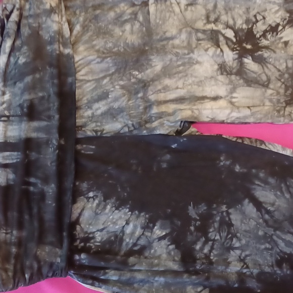 DOLLSKILL 2X CURRENT MOOD TYE DYED FOLD OVER LONG BELL BOTTOM PULL ON PANTS BLUE - Picture 1 of 11